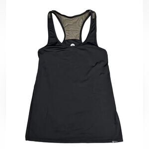 ZUALA Athletic Top Womens Medium Tank Top Black Racerback Fitted Fitness Gym